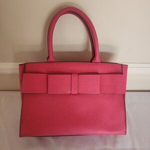 JustFab Bright Pink Purse With Bow Detail
